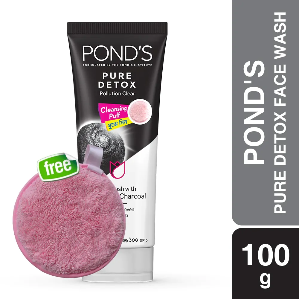 Buy Pond’s Face Wash Pure Detox 100g and Get Free Cleansing Puff