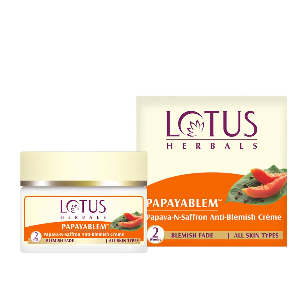 Lotus Herbals PAPAYA BLEM Papaya-n-Saffron Anti-Blemish Cream 50 gm