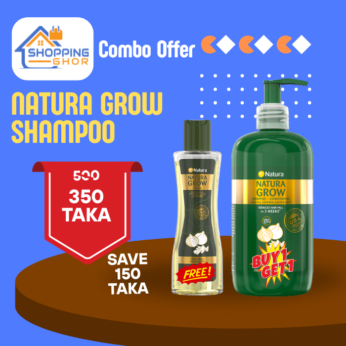 Buy NATURA GROW SHAMPOO 350Ml  & Gate Natura Grow Hair Oil 100ml