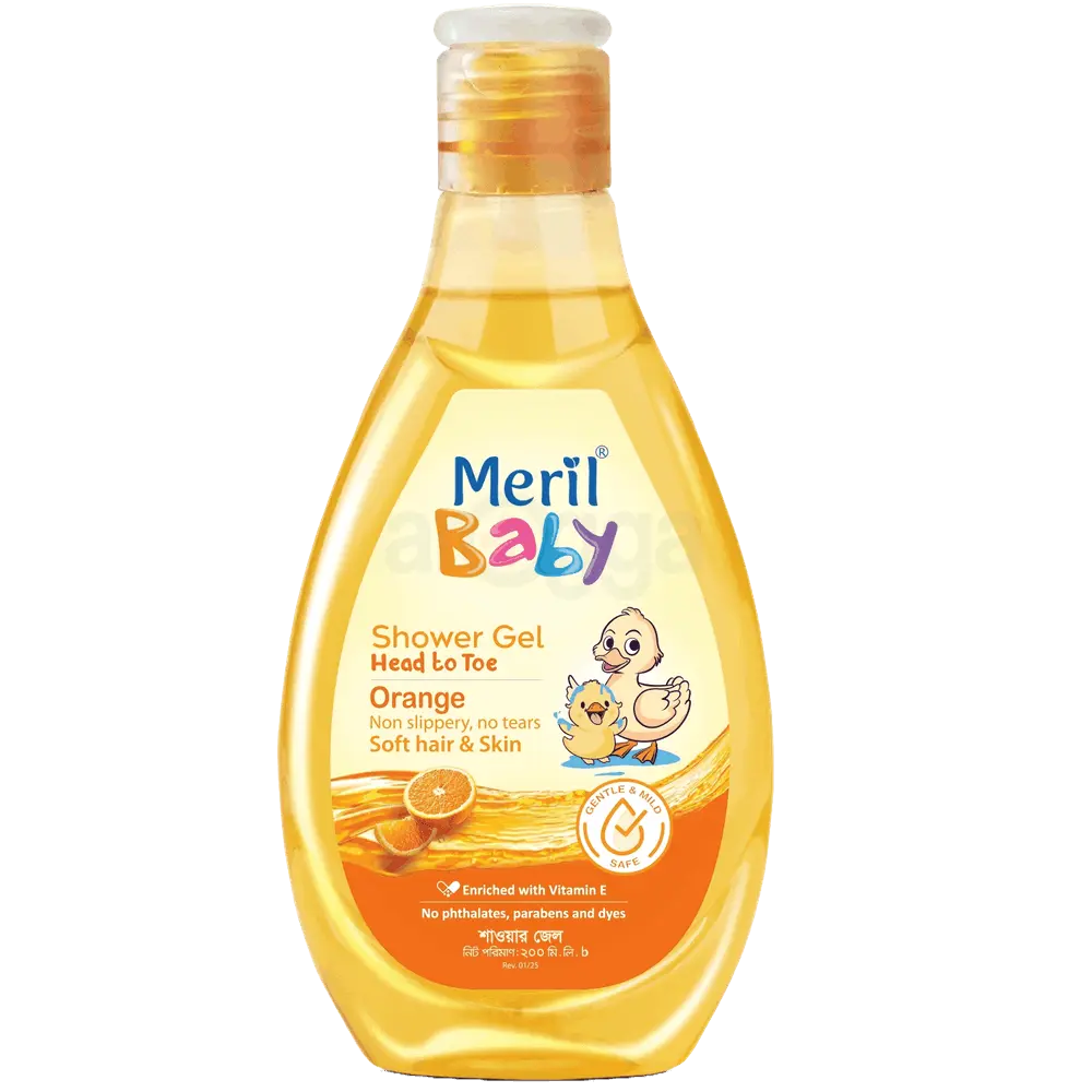 Meril Baby Shower Gel Head to Toe Wash (Orange) 200ml