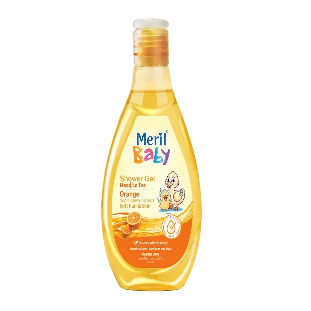 Meril Baby Shower Gel Head to Toe (Orange)-200ml