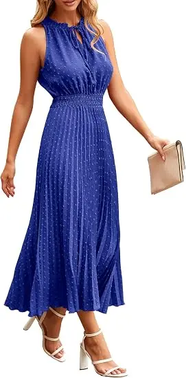 PRETTYGARDEN Women's Summer Casual A Line Midi Dresses - Blue