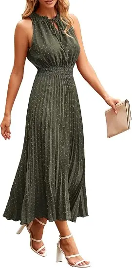 PRETTYGARDEN Women's Summer Casual A Line Midi Dresses - Green