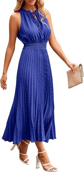 PRETTYGARDEN Women's Summer Casual A Line Midi Dresses - Blue