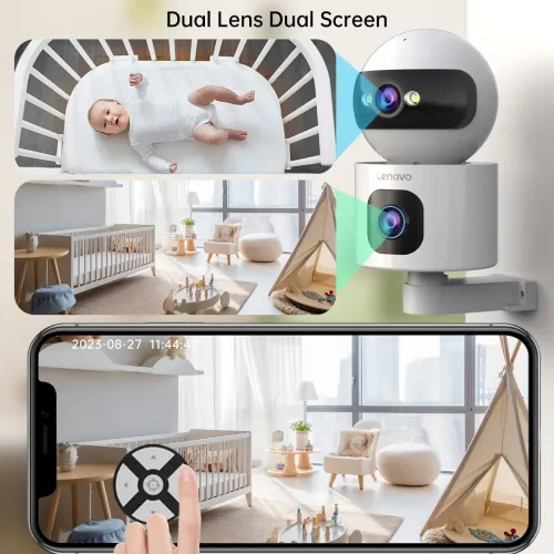 Lenovo XW1-U 3MP Dual Lens Pan & Tilt WiFi Camera - 2