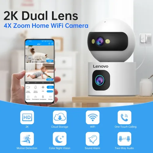 Lenovo XW1-U 3MP Dual Lens Pan & Tilt WiFi Camera - 3