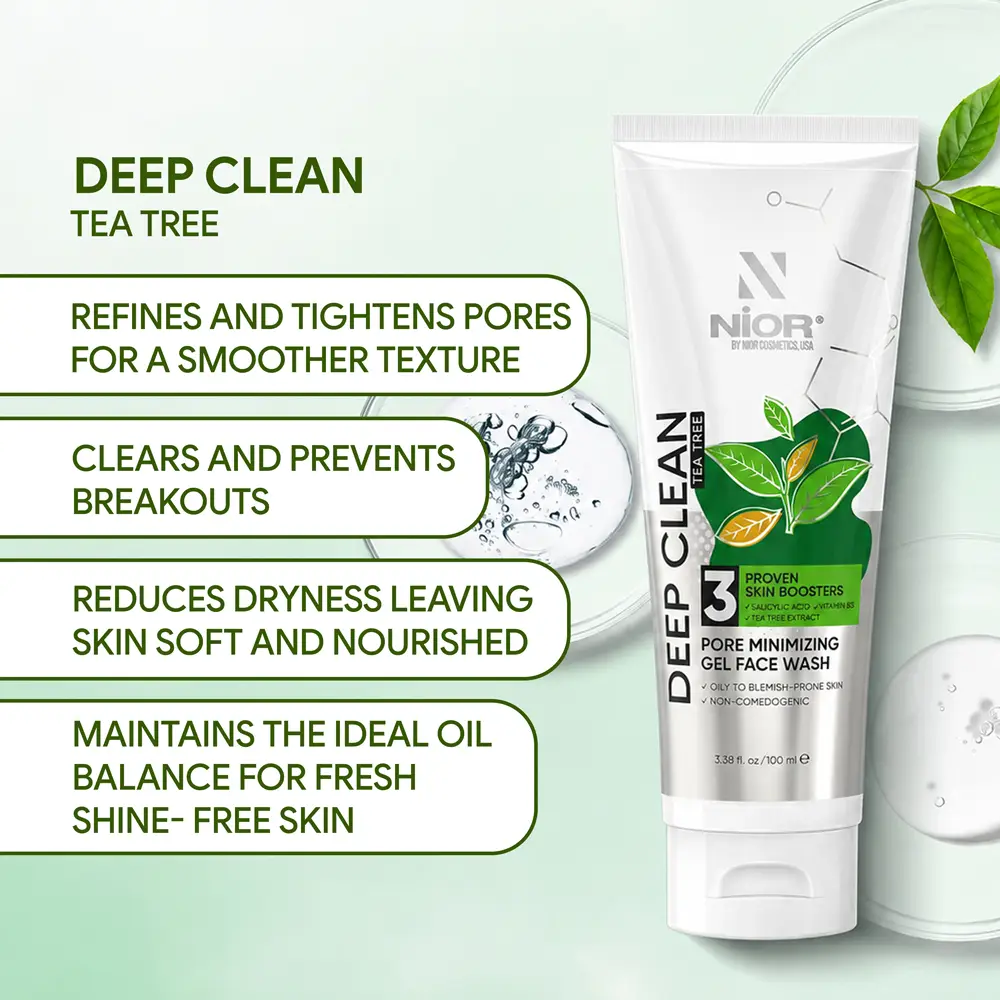 NIOR Deep Clean Gel Face Wash Tea Tree-100ml - 2